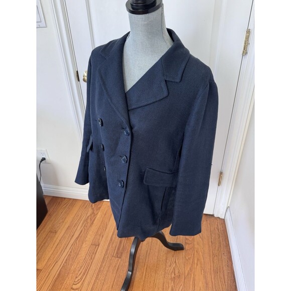 S MaxMara Linen Cotton Blazer Jacket Size 16 Quiet Luxury - Picture 3 of 12